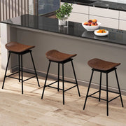 Set di 2 sgabelli da cucina, girevoli a 360°, sedia da bar imbottita in ecopelle, con poggiapiedi, sgabello da bar, altezza della seduta: 71,5 cm, per cucina, sala da pranzo, marrone