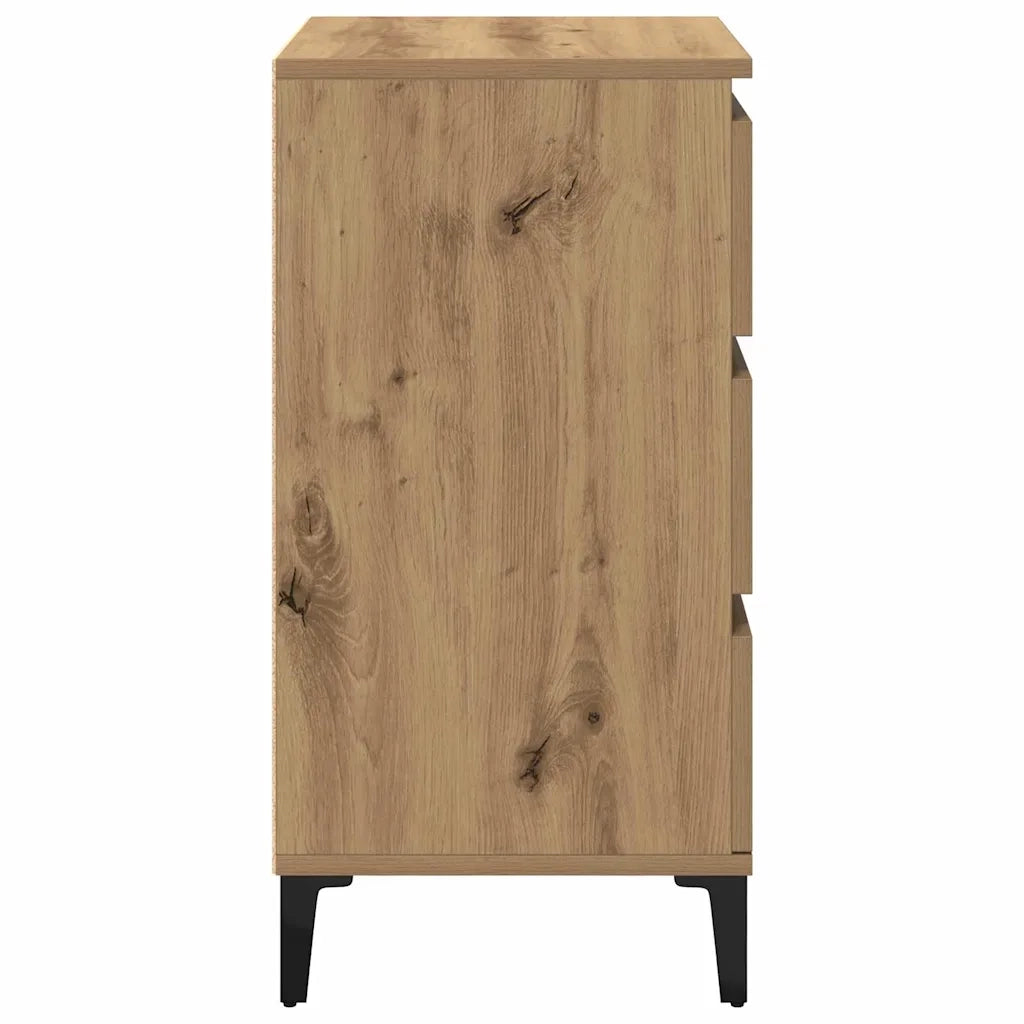 Comodino | Armadio da Notte | Mobiletto da notte Rovere artigianale 45 x 35 x 44 cm