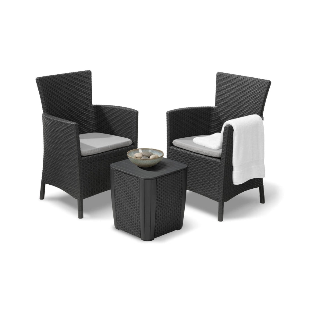 Set salotto da esterno Viking, Salottino outdoor, Set da balcone o giardino, Composizione soggiorno per esterni, 62x60 h89 cm, Antracite