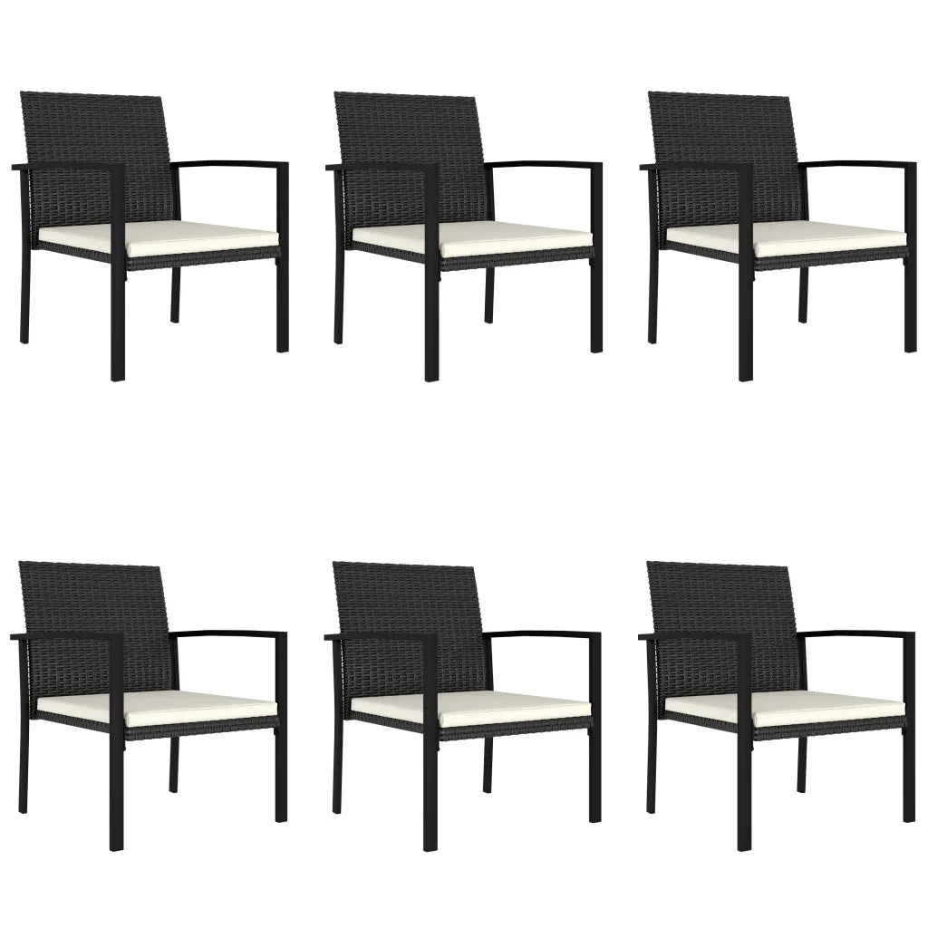 Set da Pranzo da Giardino 7 pz in Polyrattan Nero cod mxl 42758