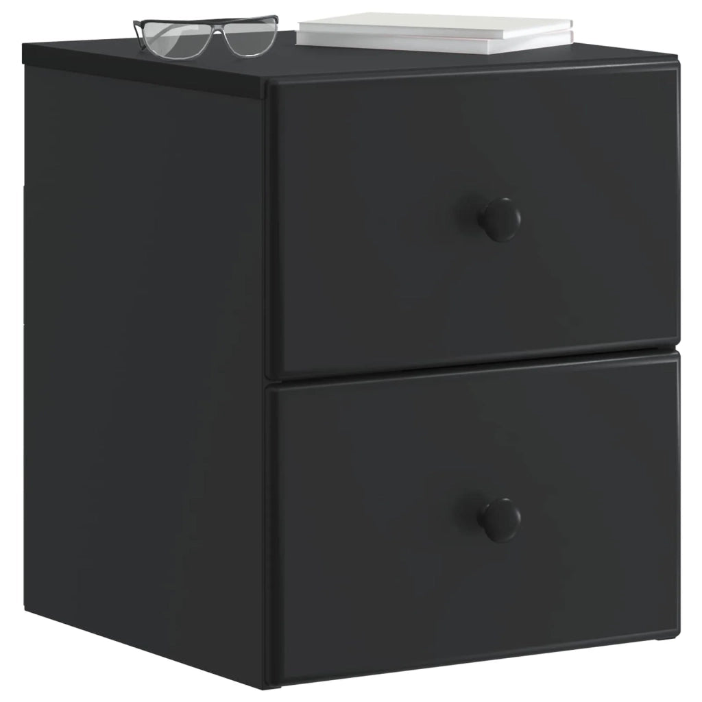 Mobiletto da notte a muro con cassetto Nero 34,5 x 33 x 40 cm 899147