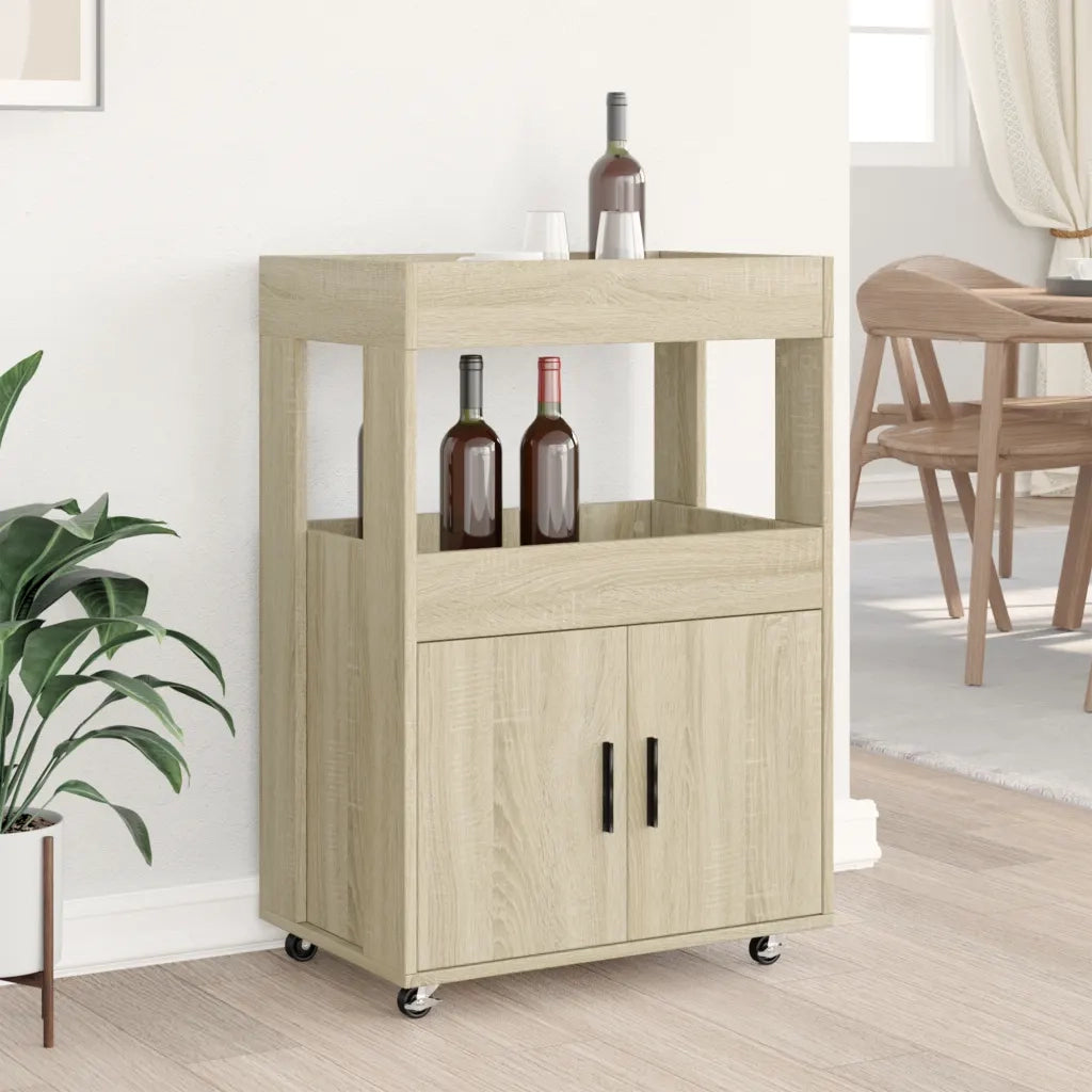 Carrello Bar Rovere Sonoma 60x39,5x89 cm in Legno Multistrato 848271