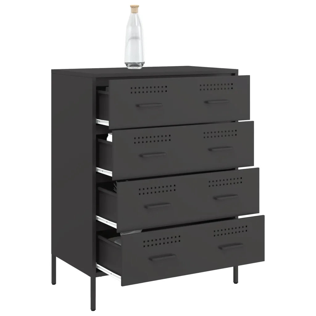 vidaXL Credenza Nera 68x39x89 cm in Acciaio