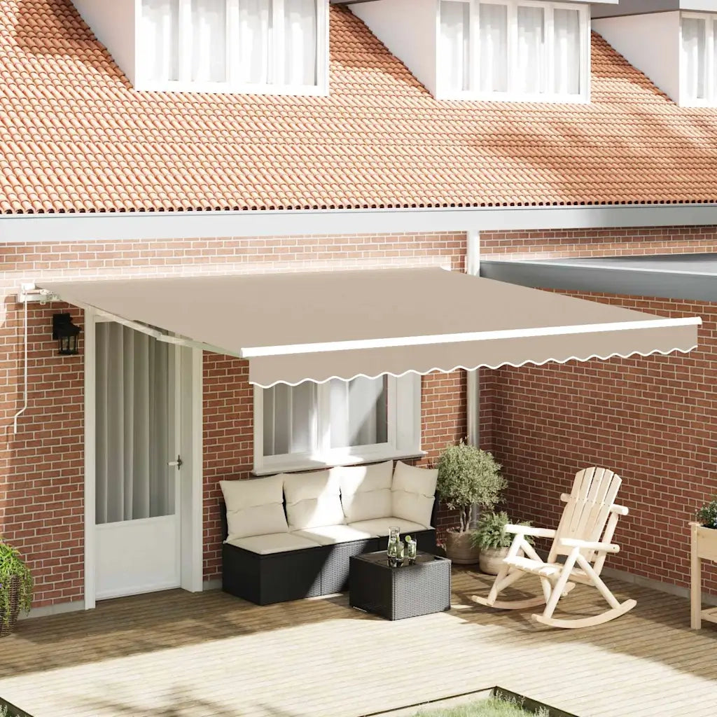 Tenda da Sole Beige 400 × 350 cm Poliestere e Metallo 3330783
