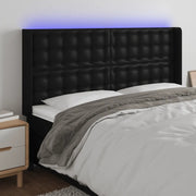 Testiera a LED-Testata con LED Nera 147x16x118/128 cm in Similpelle 741009
