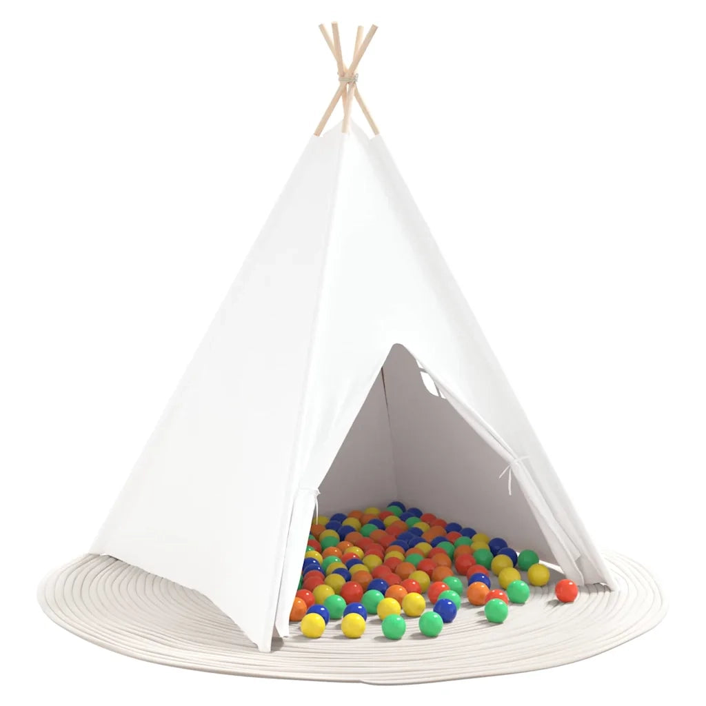 Tenda Teepee-Tenda da campeggio Bianco 120 x 120 x 150 cm Tessuto e Plastica 140993