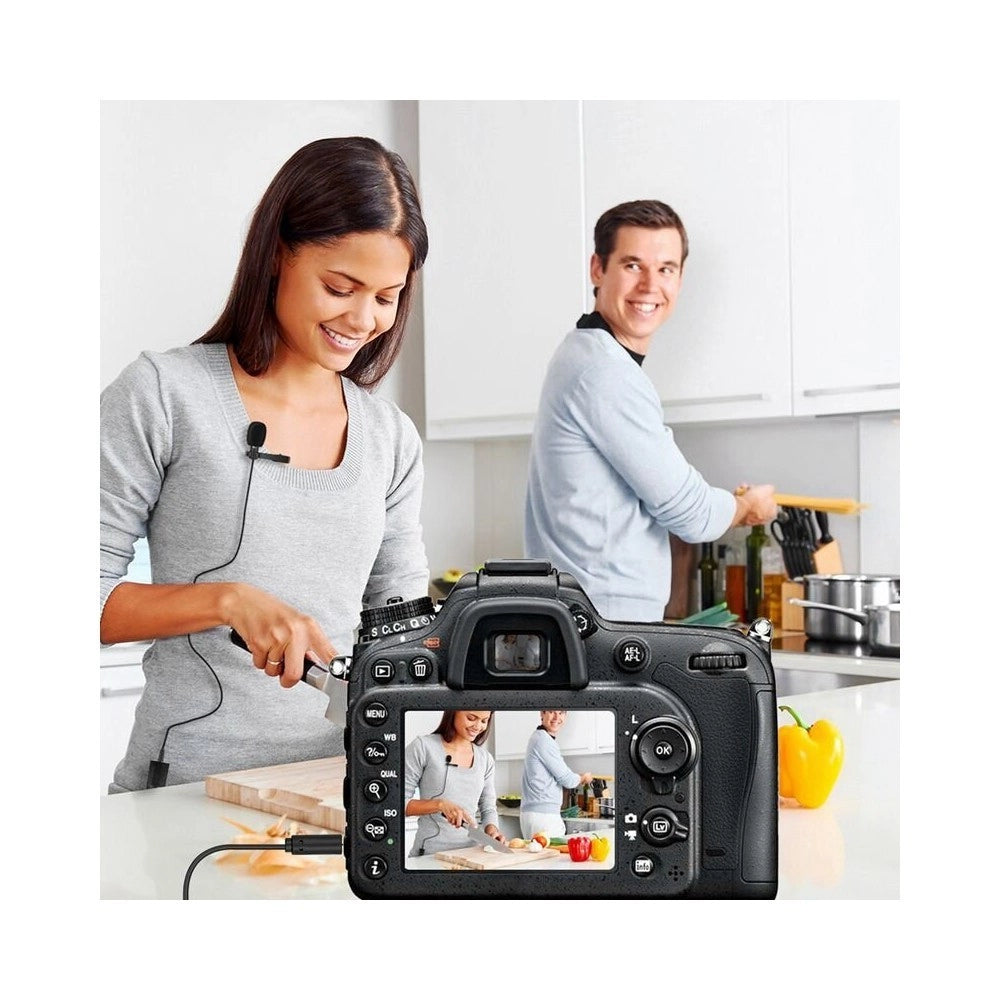 Trade Shop - Mini Microfono Lavalier Omnidirezionale 360° Per Smartphone Fotocamera Q-955s -