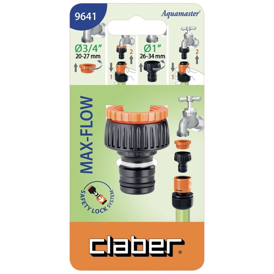 PRESA RUBINETTO PER IRRIGAZIONE CLABER MAX-FLOW CON RIDUZIONE 3 QUARTI E 1 POLL