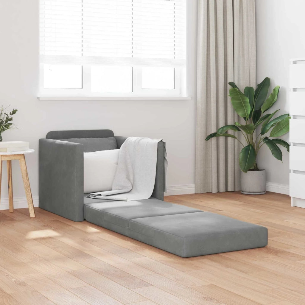 Divano letto Grigio scuro 74 x 77 x 81 cm Velluto 4106613
