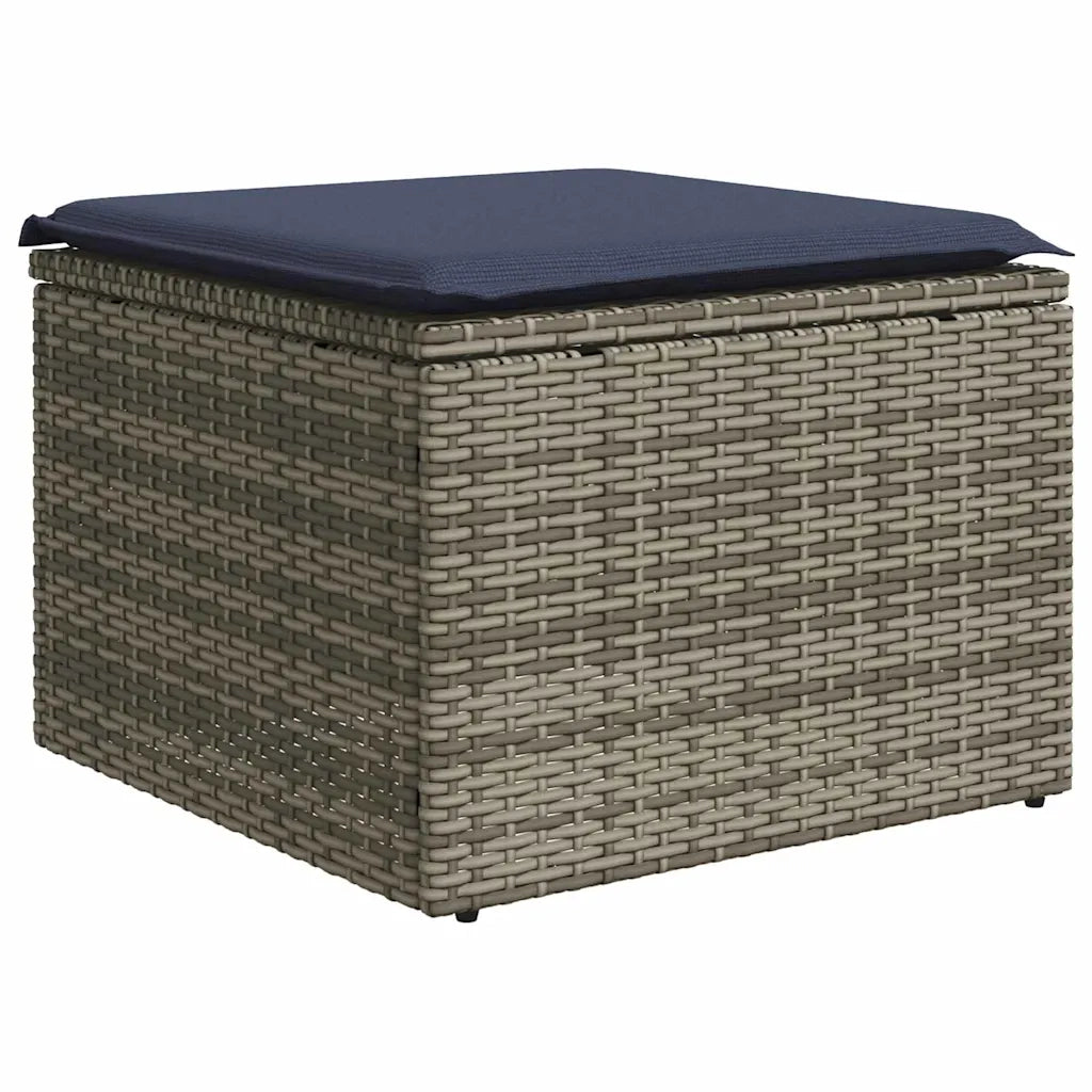 Set Divani da Giardino 4 pz con Cuscini Grigio in Polyrattan
