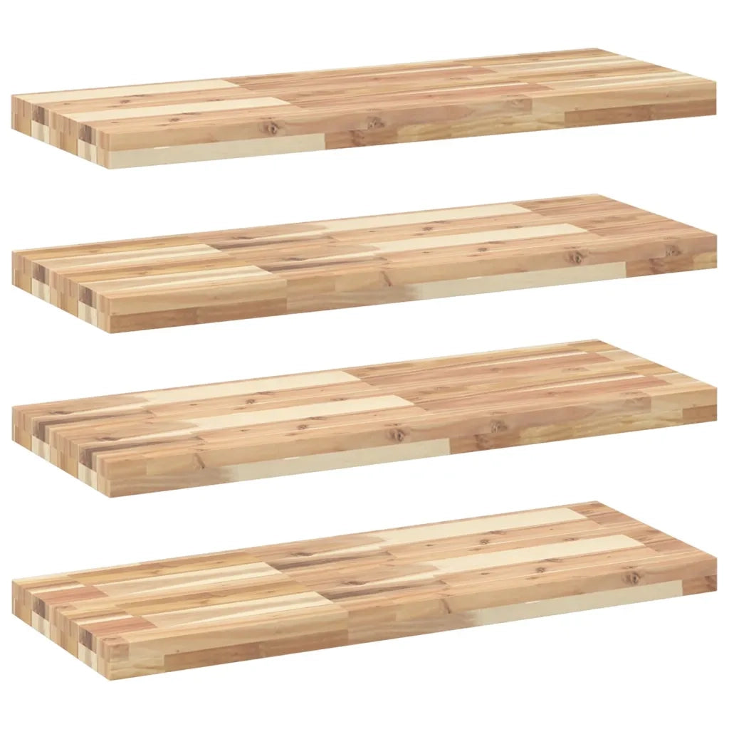 vidaXL Mensole da Parete 4 pz 100x30x4 cm Legno Acacia Non Trattato