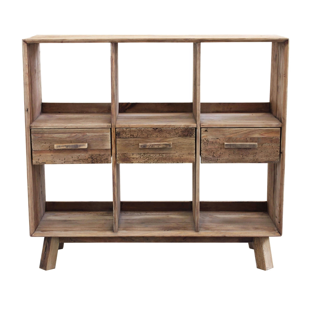 MOBILE MAXIMILLIAN IN LEGNO DI PINO 120 X 40 X H110 CM CON 6 RIPIANI