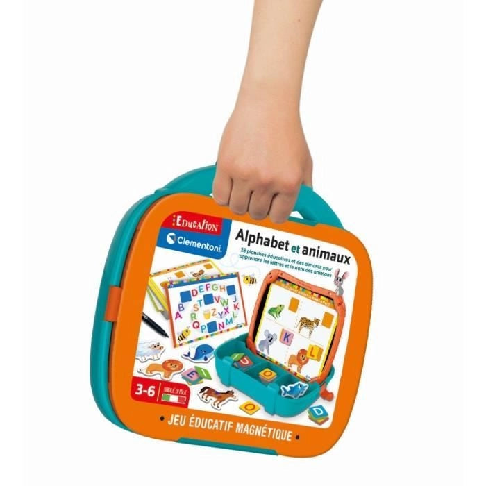Clementoni - Custodia magnetica con lettere e animali - Dai 3 anni