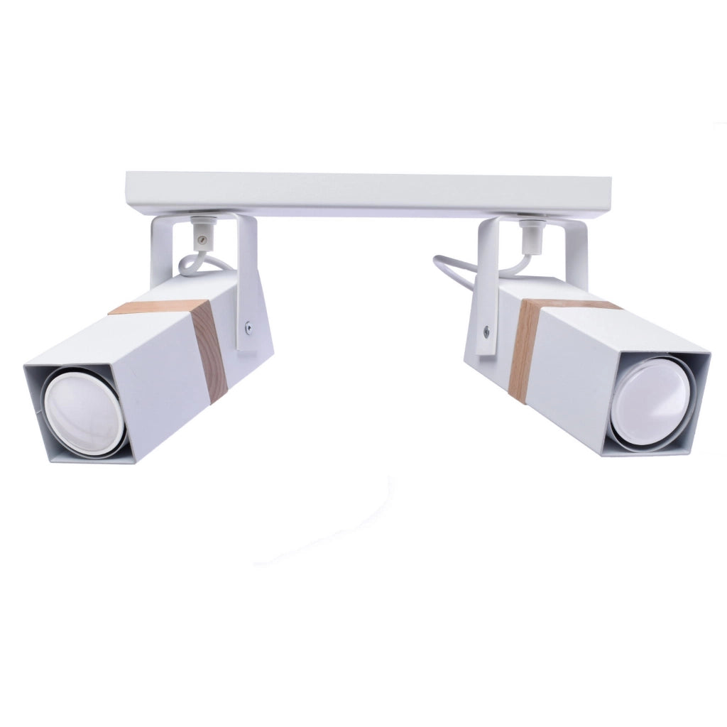 Plafoniera Milagro Vidar 2xGU10 35W bianco legno chiaro