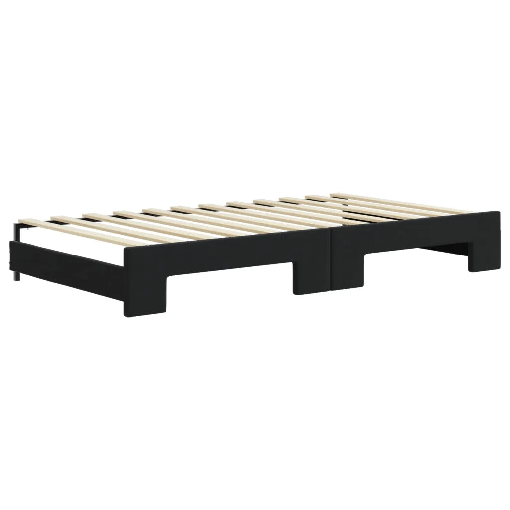 Divano Letto con Letto Estraibile-Sofa Letto-Daybed Nero 100x200 cm in Velluto 376154