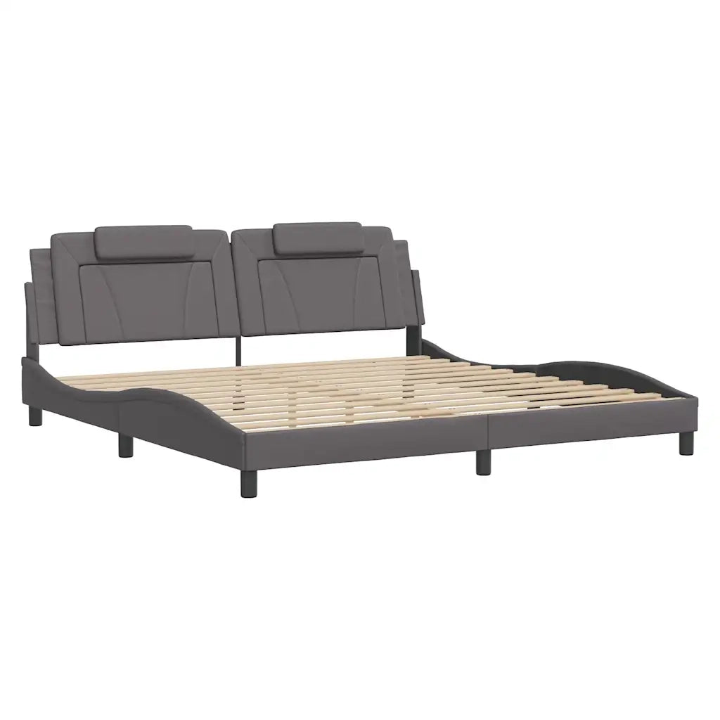 Giroletto Viana con LED senza Materasso Grigio 200x200 cm 3214046