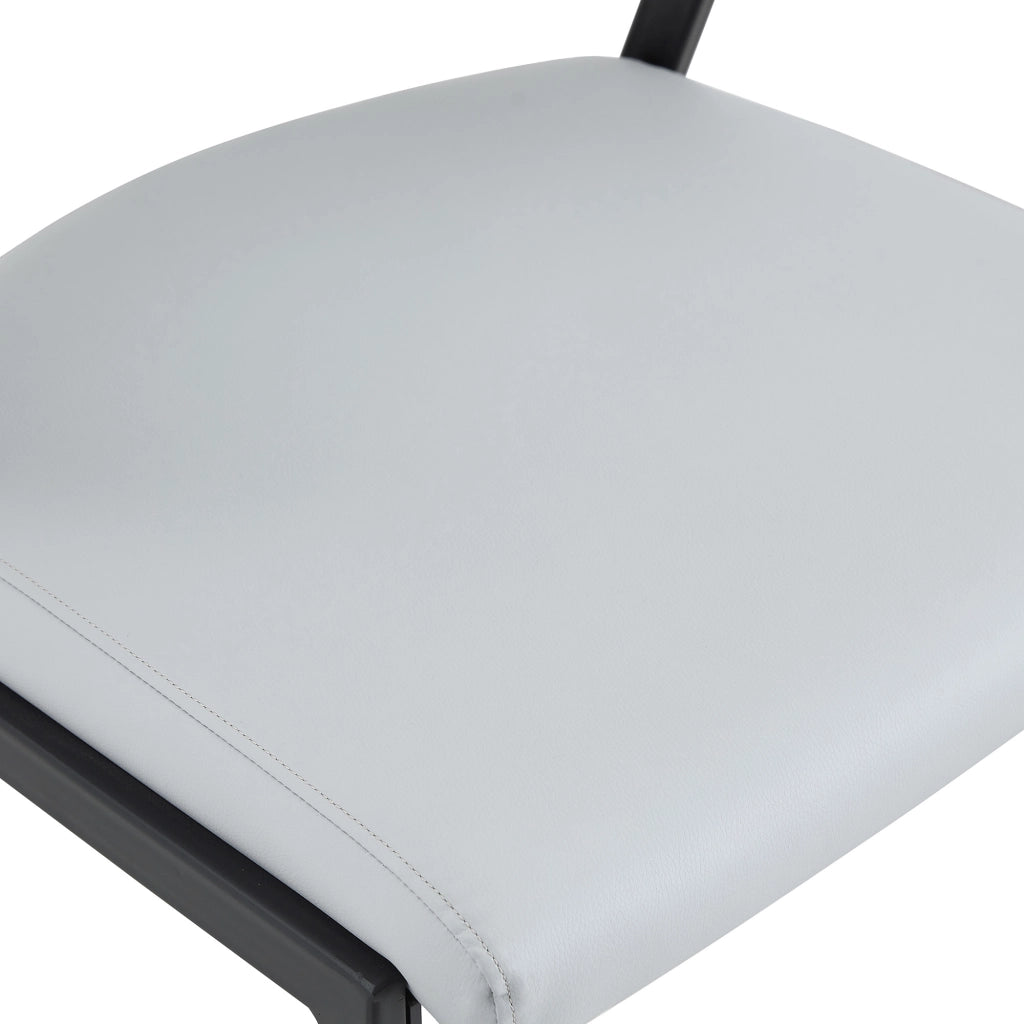 Set di 2 sedie da pranzo moderne in PU grigio chiaro con struttura in metallo