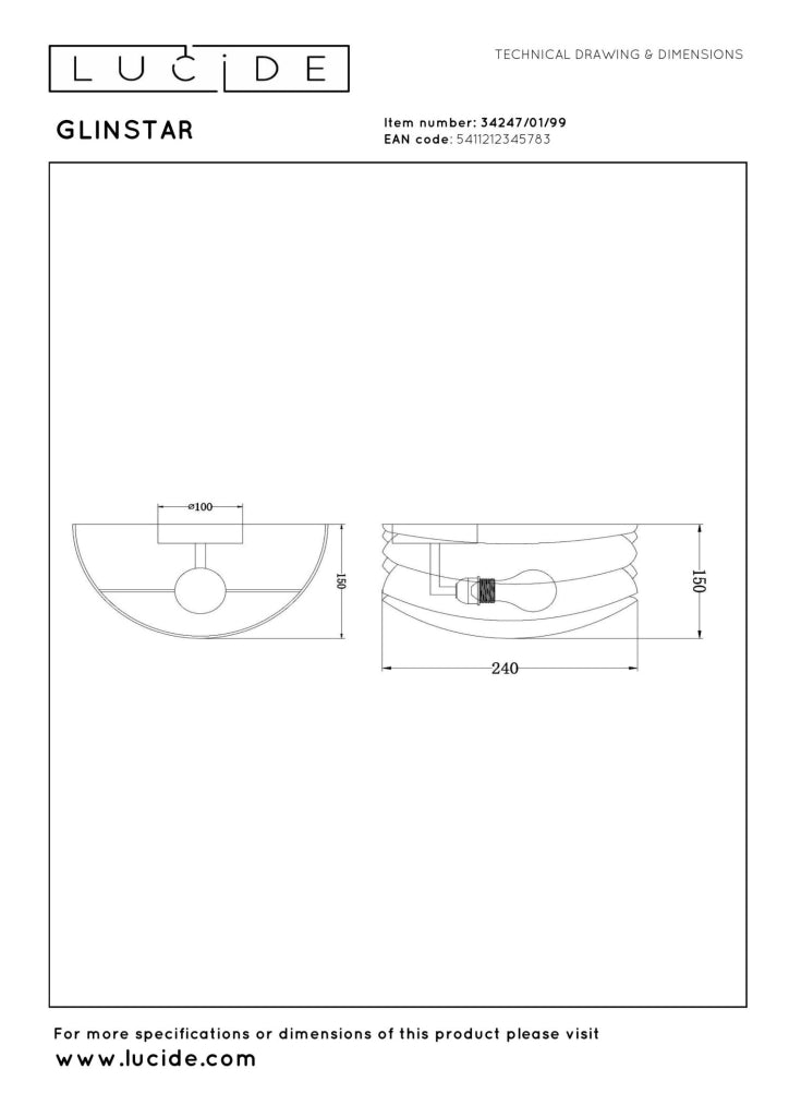 Applique da parete GLINSTAR 1xE27 multicolore Lucide