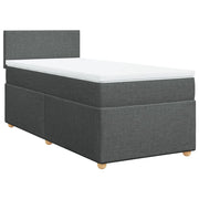 Letto singolo | Letto per adulti | Giroletto a Molle con Materasso Grigio Scuro 80x200 cm Tessuto