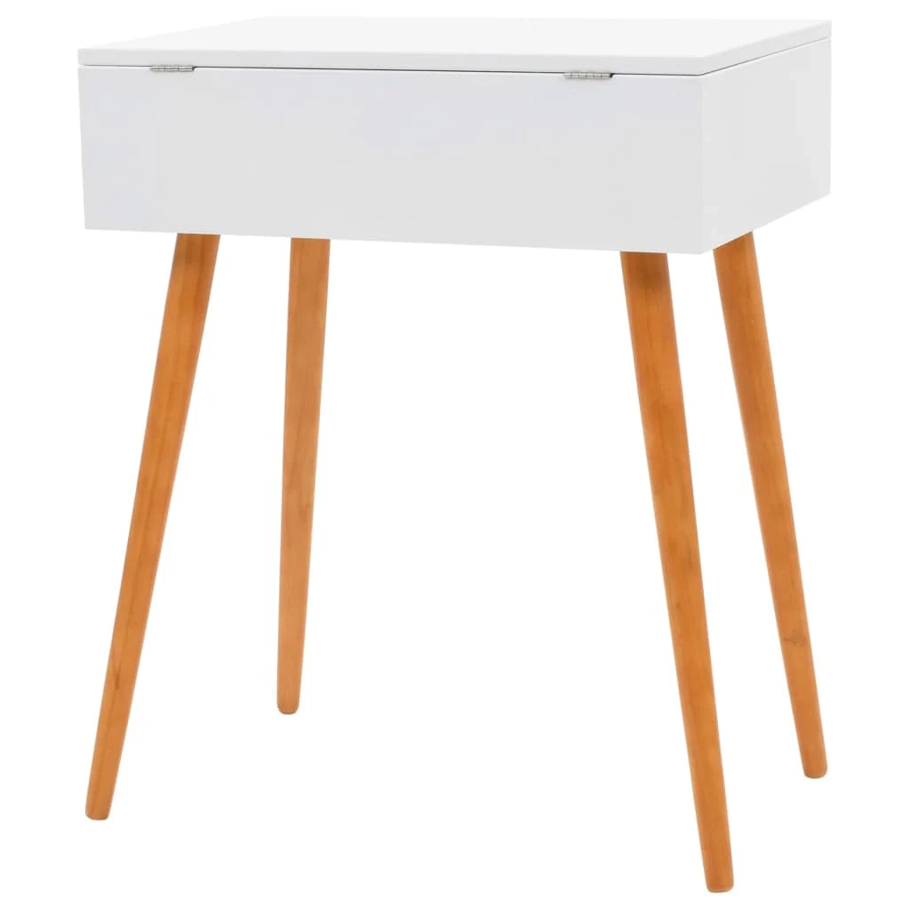 Toeletta tavolo da trucco di design mobile da camera da letto con specchio 60 x 40 x 75 cm MDF bianco 02_0006292