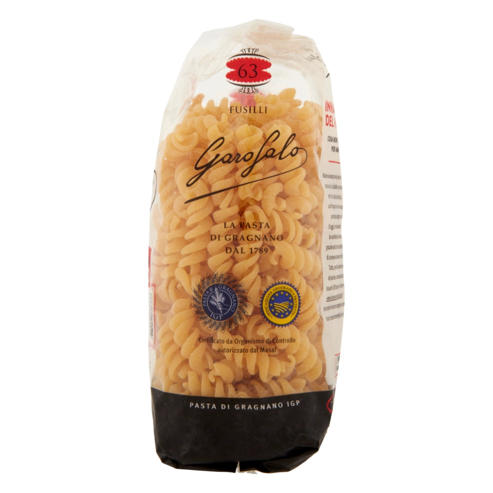 Pastificio garofalo fusilli n. 63 pasta trafilata al bronzo da 500 grammi
