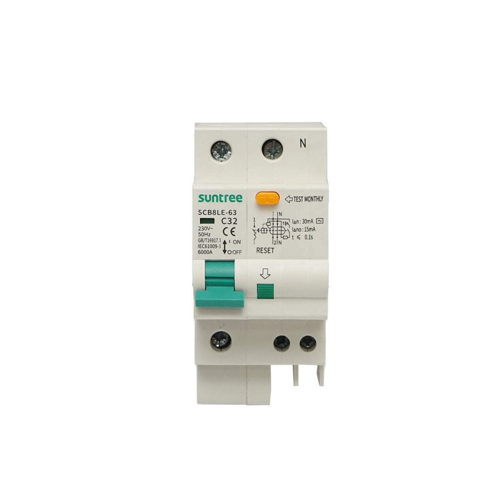 Sicurezza differenziale 1P+N, 32A, 30mA Suntree