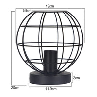 ZMH Lampada da tavolo retrò nera industriale metallo comodino E27 decorazione senza lampadina