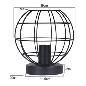 ZMH Lampada da tavolo retrò nera industriale metallo comodino E27 decorazione senza lampadina