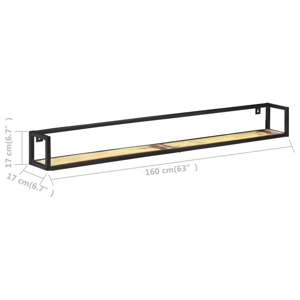 Mensole a Muro 2 pz 160 cm in Legno Massello di Recupero 320677