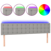 Testiera | Testata a LED Grigio Chiaro 160x5x78/88 cm in Tessuto