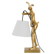 Lampada da Tavolo Coniglio 2, Oro, Poliresina, 26x16x47 cm