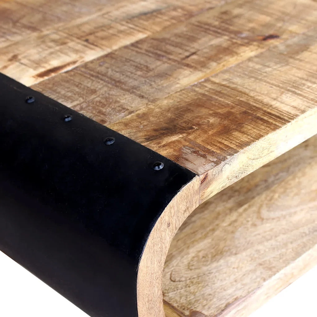 Tavolino da CaffÃ¨ in Legno Grezzo di Mango 90x55x39 cm cod mxl 60551