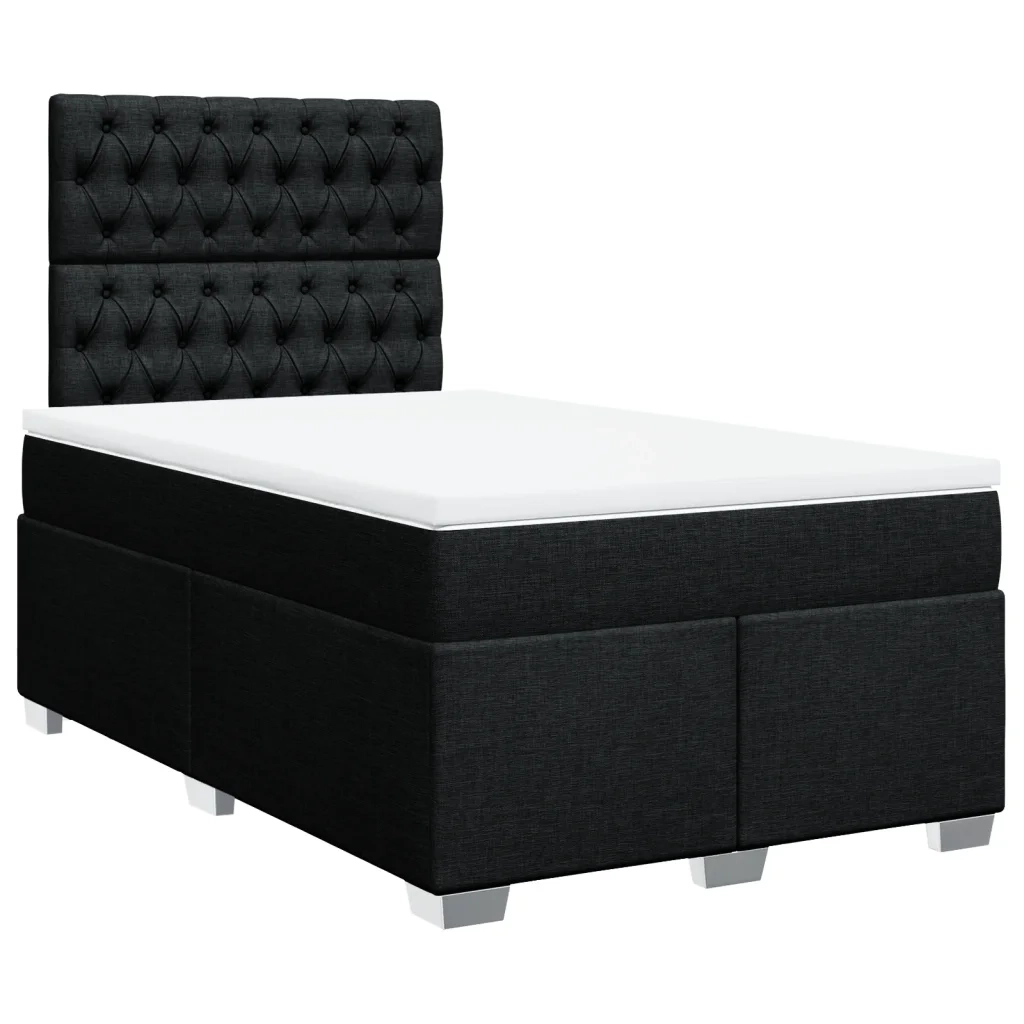 Giroletto a Molle con Materasso Nero 120x190 cm in Tessuto 3292736