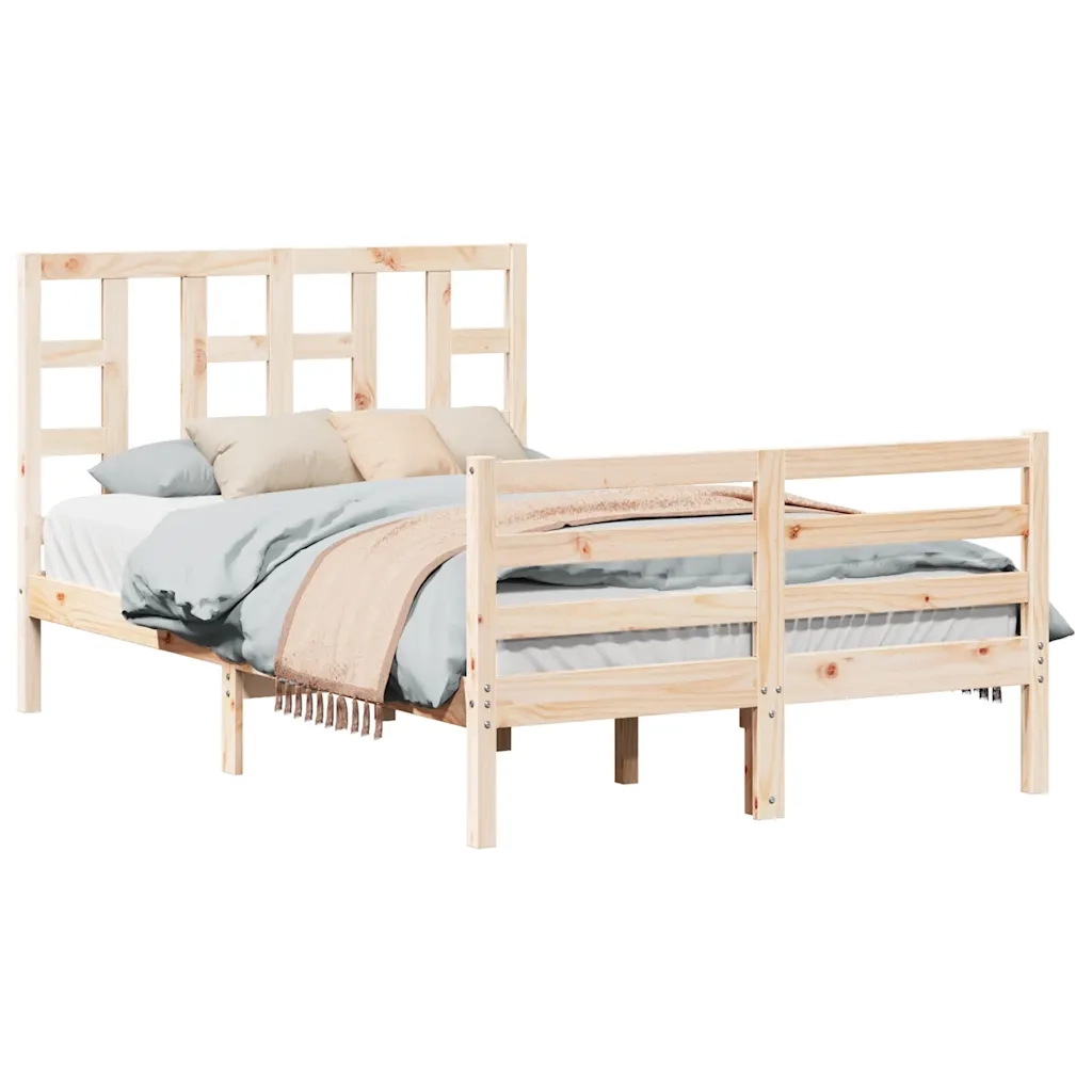 Giroletto con Testiera-Struttura Letto con testiera 120x200 cm in Legno Massello 988893
