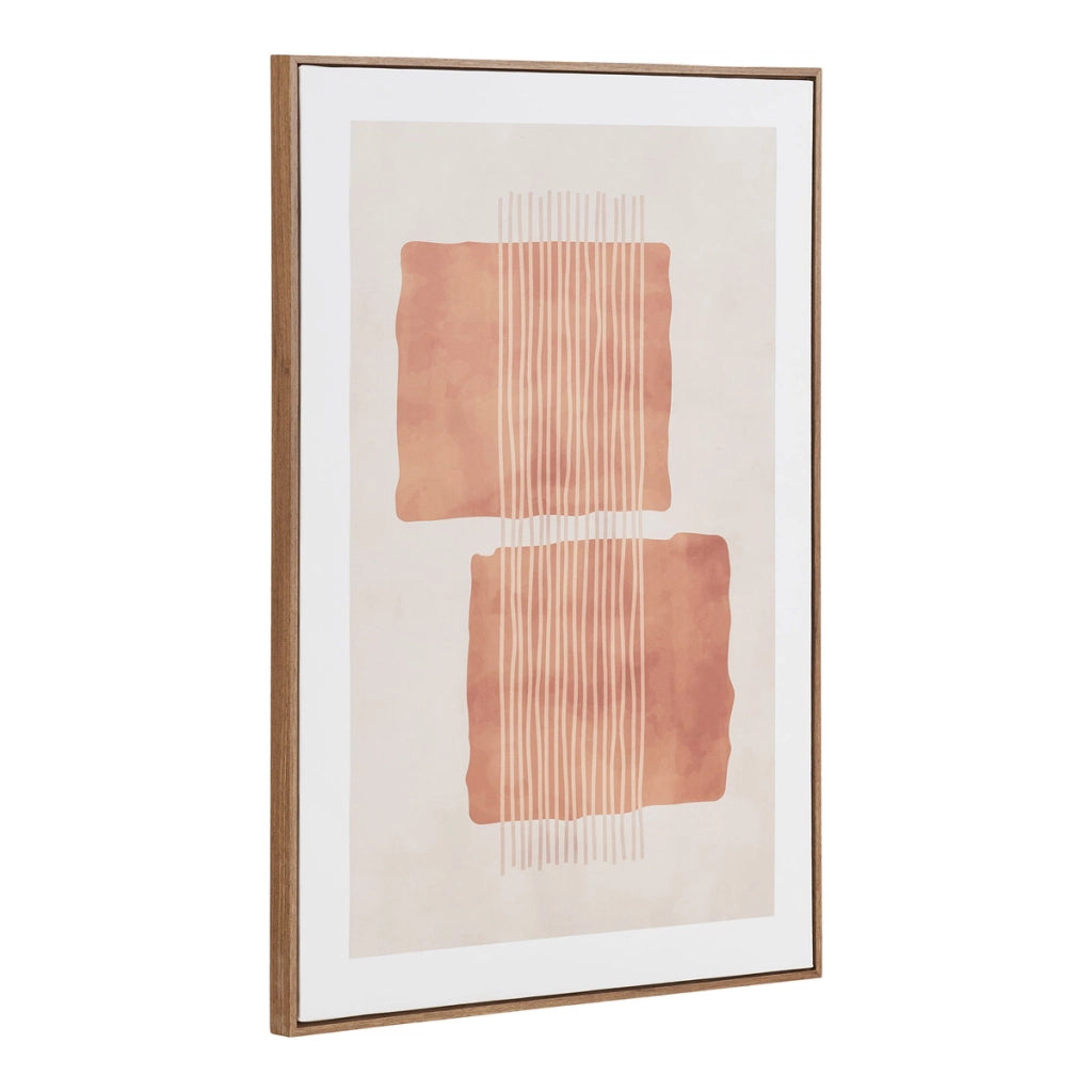 Stampa su Tela con Cornice Mina, Marrone, Tessuto, 2,5x50x70 cm