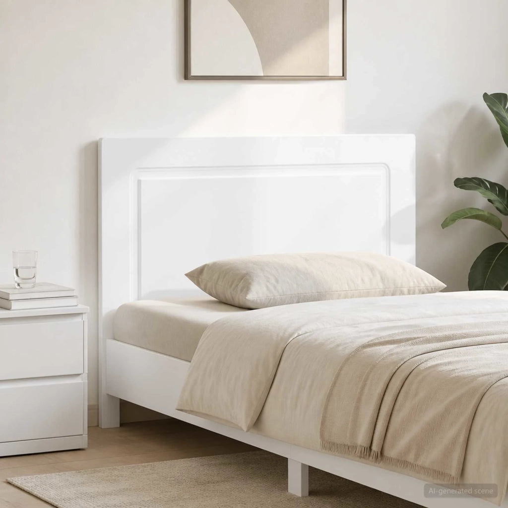 Testiera da Muro UTRECHT Bianco Lucido Legno ingegnerizzato 897859