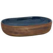 Lavabo da Appoggio Marrone e Blu Ovale 59x40x14 cm Ceramica CFW7108598