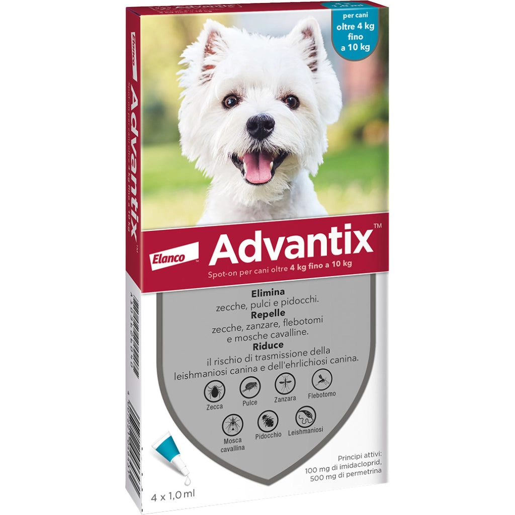 BAYER ADVANTIX SPOT ON 6 PIPETTE CANI  4-10 KG- 1,0 pz