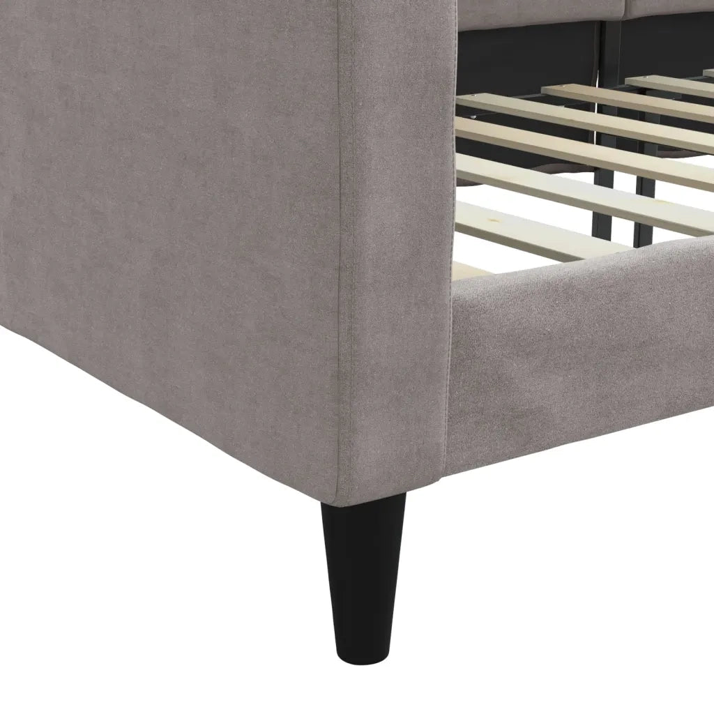 Letto da Giorno Tortora 100x200 cm in Tessuto 354041