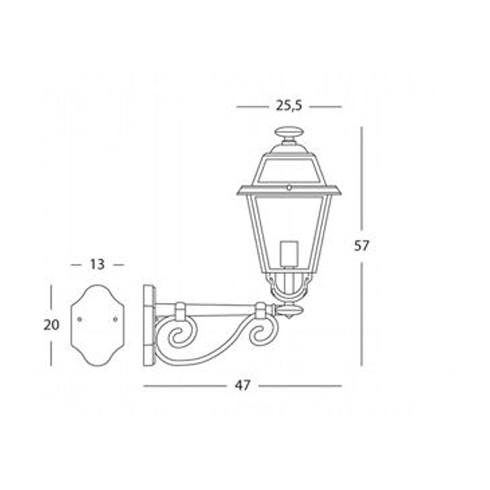 Applique In Alto Da Esterno Elegance Alluminio E Vetro Grigio 1 Luce E27