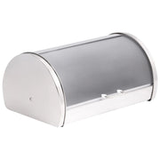 Contenitore per il pane in acciaio inossidabile argento 38 x 26 x 19 cm decorativo con coperchio avvolgibile Cucina moderna