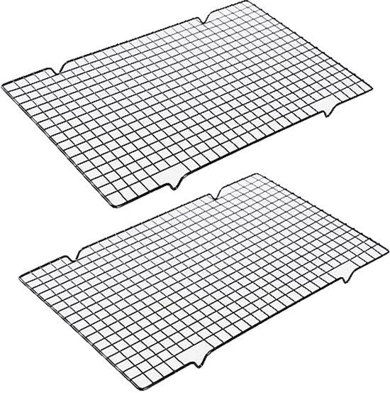 Set di Grillatura in Acciaio Inox da 2, 40 x 25 cm, Ideale per Grigliate, Padelle, Rosticceria, Grigliate