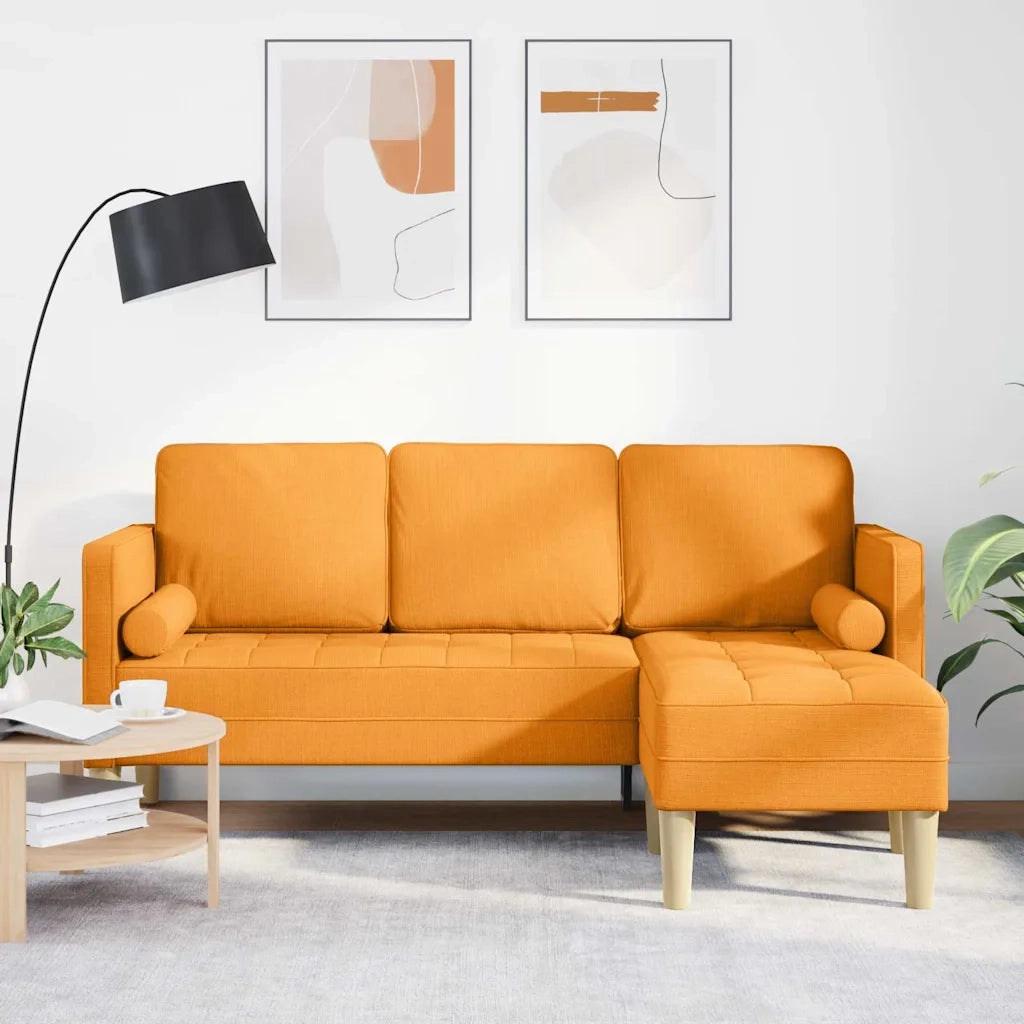Set di Divano | Divano da soggiorno | Sofa con cuscino Giallo Scuro Poliestere