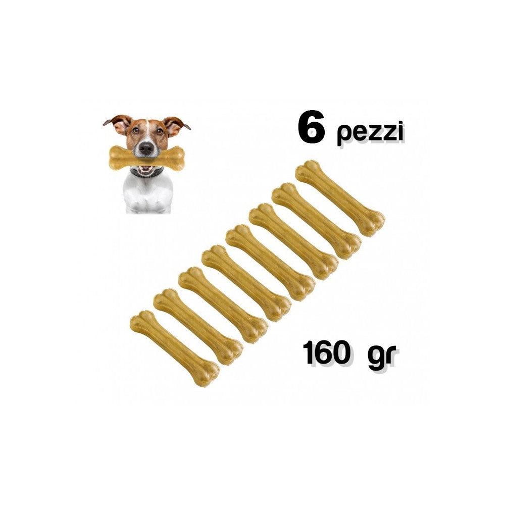 Trade Shop - 6 Pz Snack A Forma Di Osso Antistress Per Cani Di Piccola Media Taglia 8 Cm -