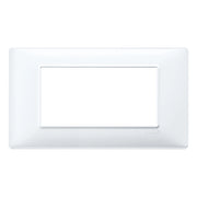 Placca classica 4 moduli serie plana vimar 14654 *** colore bianco, confezione 1