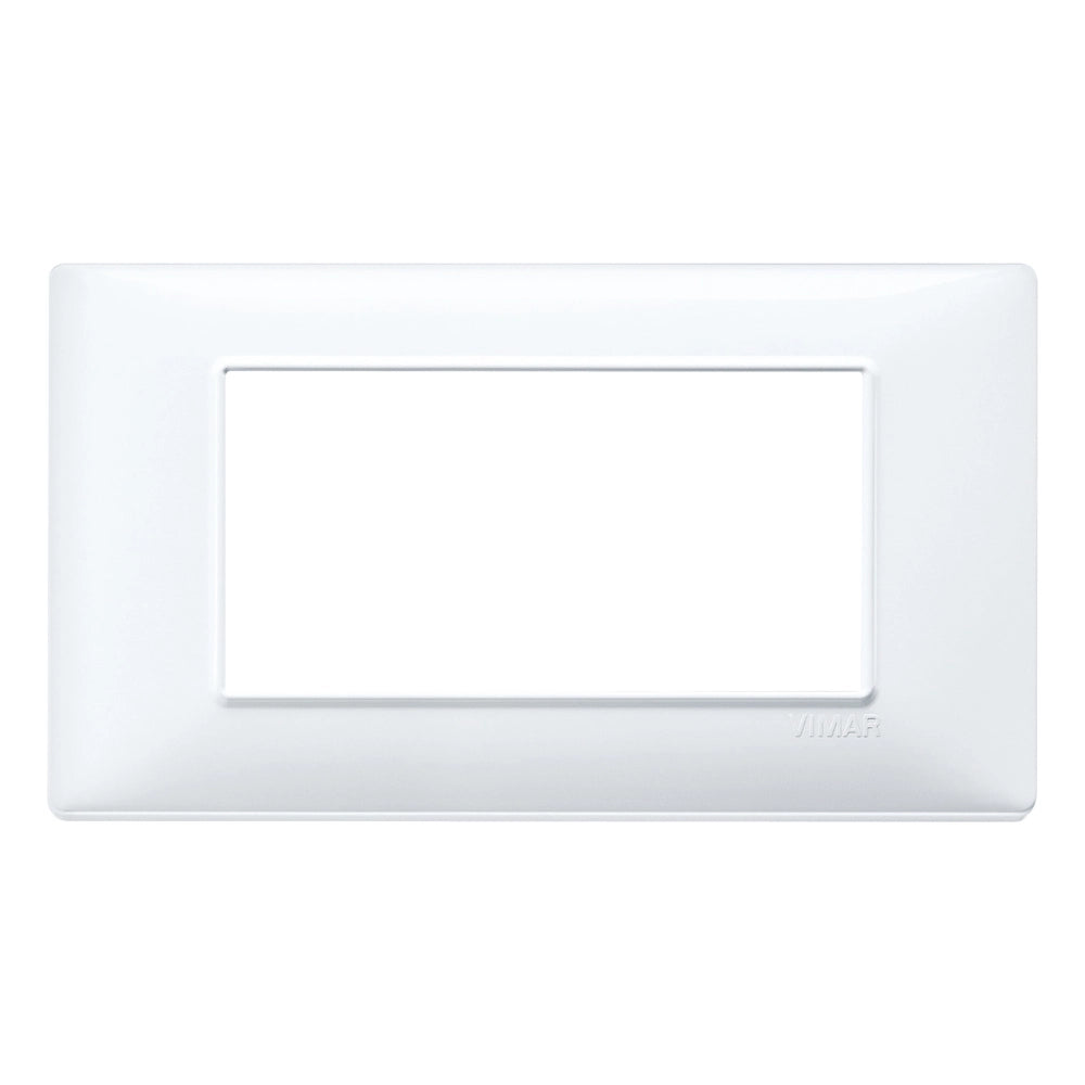 Placca classica 4 moduli serie plana vimar 14654 *** colore bianco, confezione 1