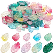 100 pezzi di vetro a forma di foglia di crisantemo in 10 colori per creare gioielli