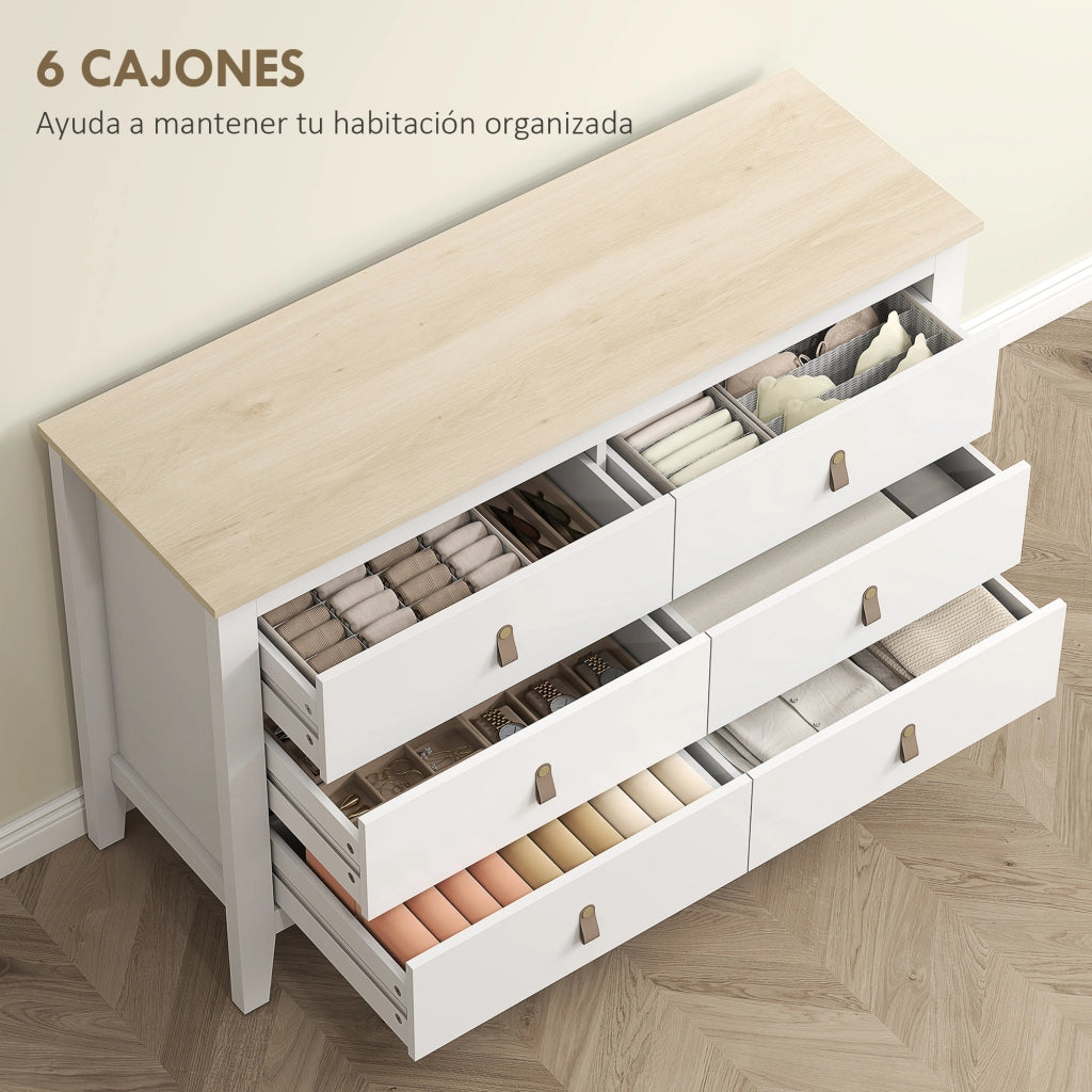 C¨®moda con 6 Cassetti ¨C zephmum ¨C Bianco 120x40x78 cm