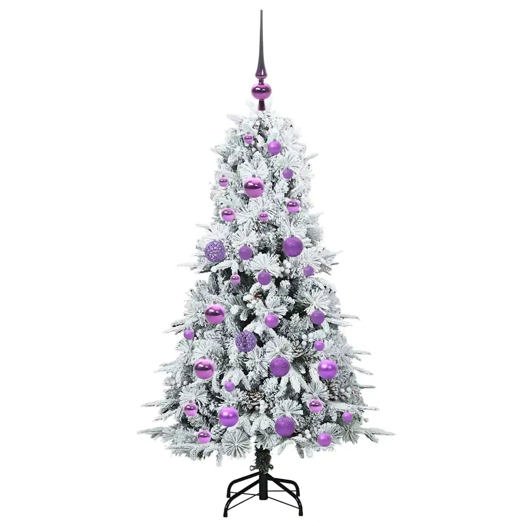 Albero di Natale | Decorazioni natalizie Artificiale con Rami Pieghevoli Bianco 120 cm
