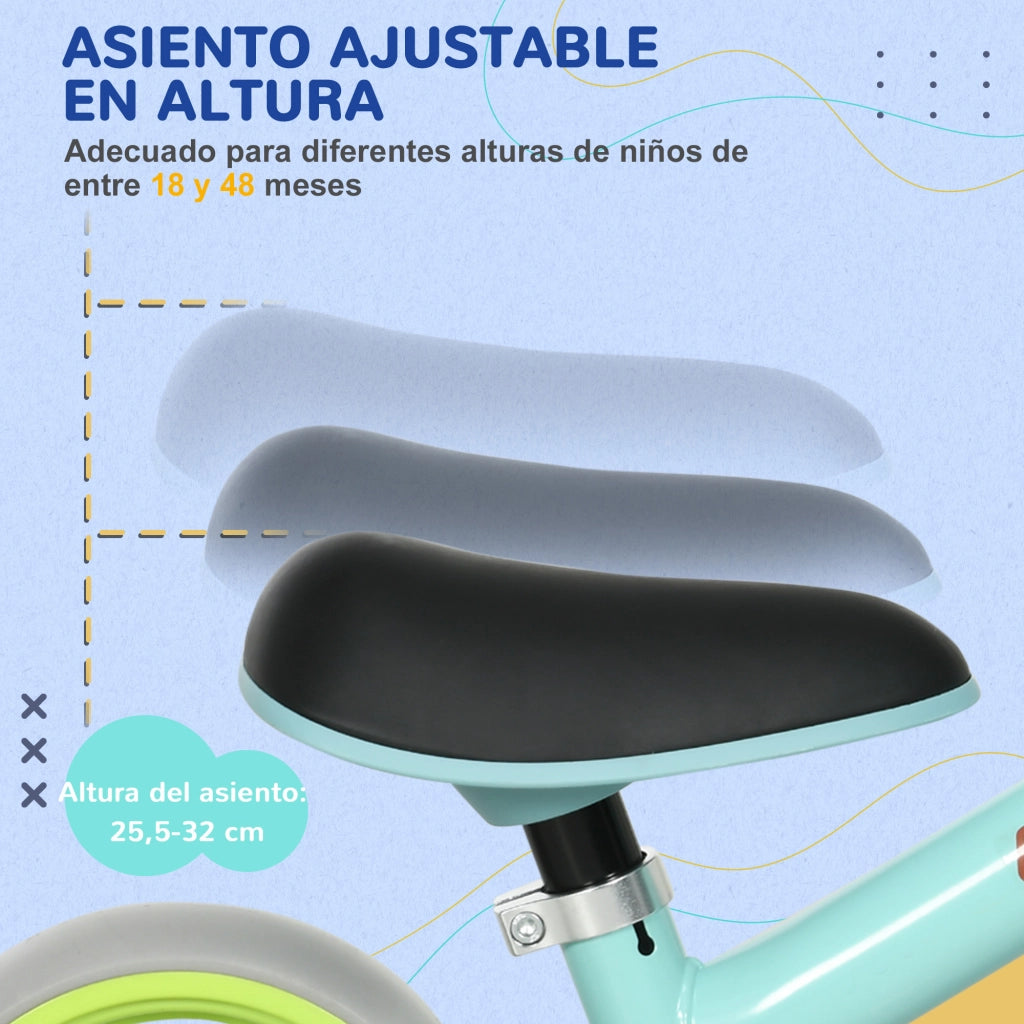 Bicicletta di Equilibrio per Bambini 18-48 Mesi ¨C zephmum ¨C Verde e Turchese 66.5x34x47 cm